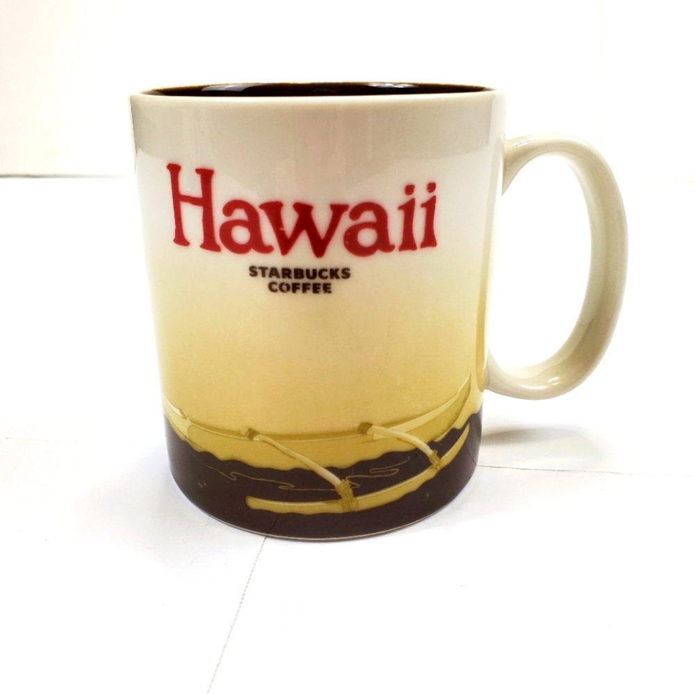 Starbucks 2010 Global Icon Series Hawaii 16 oz. Collectible Coffee Mug Brown